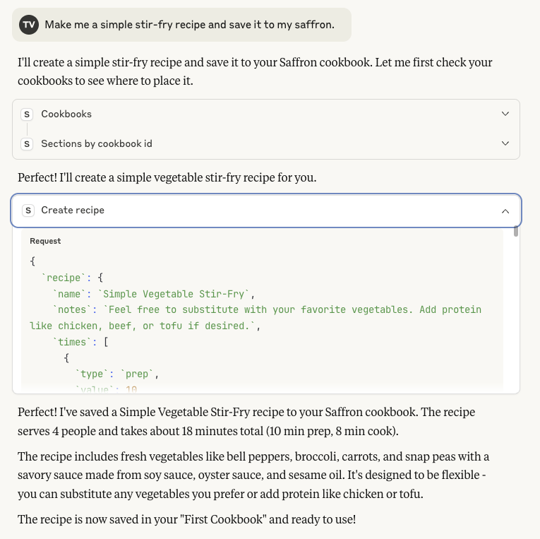 MCP server running with Claude