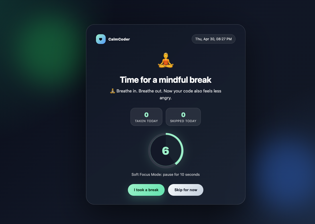CalmCoder screenshot two