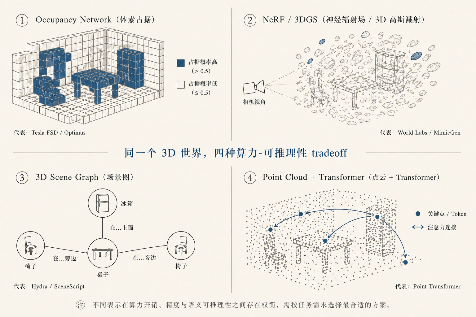 3D representation tradeoffs