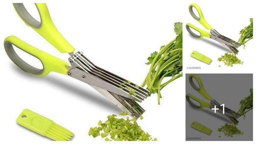 5 Blade Stainless Steel Herb Cutting Scissors – Multi-Layer Vegetable Cutter, Coriander & Mint Chopper, Kitchen Tool for Fast Herb Chopping