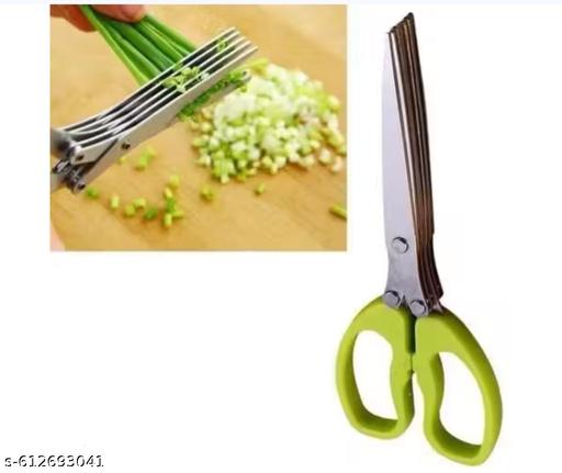 5 Blade Stainless Steel Herb Cutting Scissors – Multi-Layer Vegetable Cutter, Coriander & Mint Chopper, Kitchen Tool for Fast Herb Chopping - Akry Store 