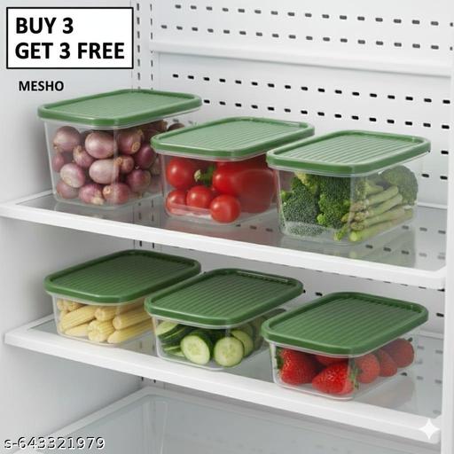SET OF 6 Unbreakable Pack Of 6 Air Tight Square plastic Containers Set for Kitchen Storage, Kitchen Container, -Storage/Container Sets, Plastic Container, Design (1100 ml)+(PACK OF 6) - Akry Store 