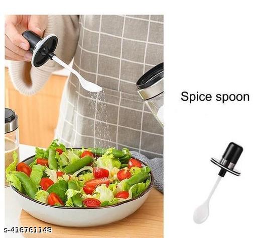 Airtight Borosilicate Glass Spice Jars with Spoon, Premium Kitchen Storage, 250 ml, Set of 2 - Akry Store 