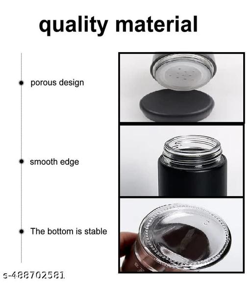 Premium Salt & Pepper Shaker Set, Adjustable Dispensing, Moisture-Resistant Stainless Steel with Glass Base, Black - Akry Store 