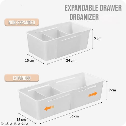 Adjustable Storage Trays for Drawers, Modular Organizer for Clothes & Accessories, 3-Piece Set - Akry Store 