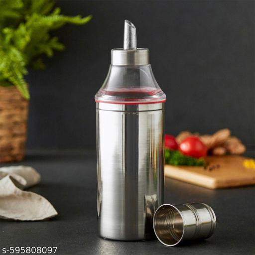 Oil Dispenser Bottle with Transparent Nozzle 1 Liter Leak-Proof Kitchen Oil Pourer stainless steel oil dispenser, 1 liter oil bottle, kitchen oil pourer, leak proof oil dispenser, - Akry Store 