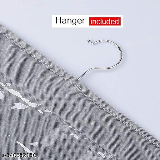 6-Pocket Hanging Purse Organizer, Foldable Clear Wardrobe Storage with Hook, Grey, Set of 2 - Akry Store 
