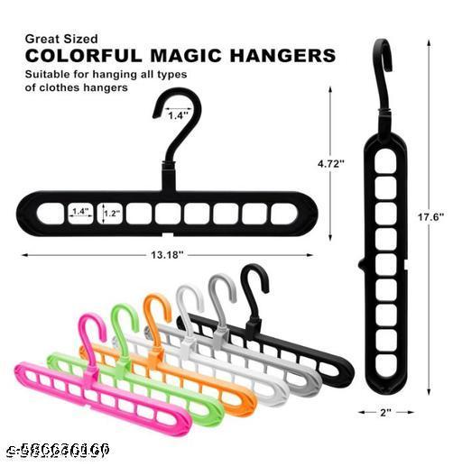Magic Cascading Hangers with 9 Slots, Space-Saving Wardrobe Organizer, 3-Piece Set - Akry Store 