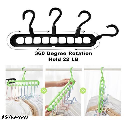 Magic Cascading Hangers with 9 Slots, Space-Saving Wardrobe Organizer, 3-Piece Set - Akry Store 