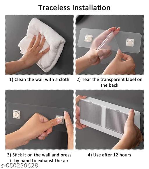 No-Drill Wall-Mounted Soap Box, Covered Clamshell Design with Double Drain Grid - Akry Store 