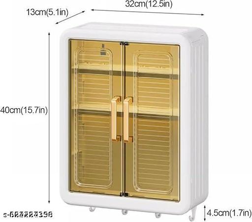 Wall-Mounted Storage Cabinet, Dual Clear Doors, Lightweight & Rust-Proof Design - Akry Store 