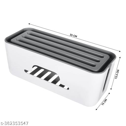 Btop Cable Organizer Box, Child-Safe Wire Management with Phone Stand, ABS Plastic - Akry Store 