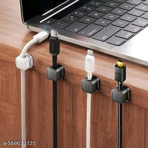 Magnetic Adhesive Cable Holders, Cord Management Clips for Home, Office & Car, 6-Piece Set - Akry Store 