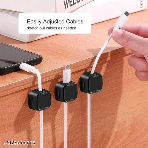 Magnetic Adhesive Cable Holders, Cord Management Clips for Home, Office & Car, 6-Piece Set - Akry Store 