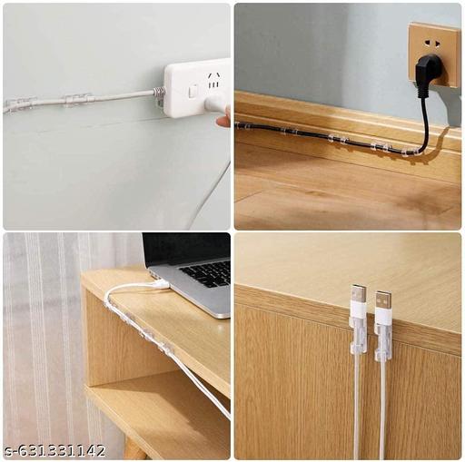 Adhesive Cable Management Clips, Compact Cord Holders, 20-Piece Set - Akry Store 