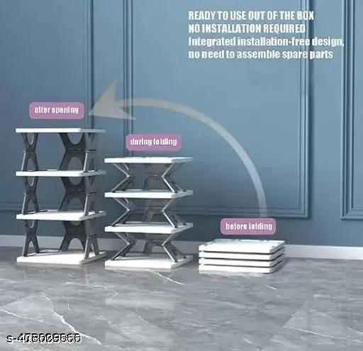 6-Tier Plastic Shoe Rack, Foldable & Stackable Storage for Home Entryway - Akry Store 