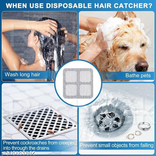 Waterproof Disposable Drain Hair Catcher, Mesh Drain Guard Stickers for Bathroom, Sink & Bathtub, Pack of 20 - Akry Store 