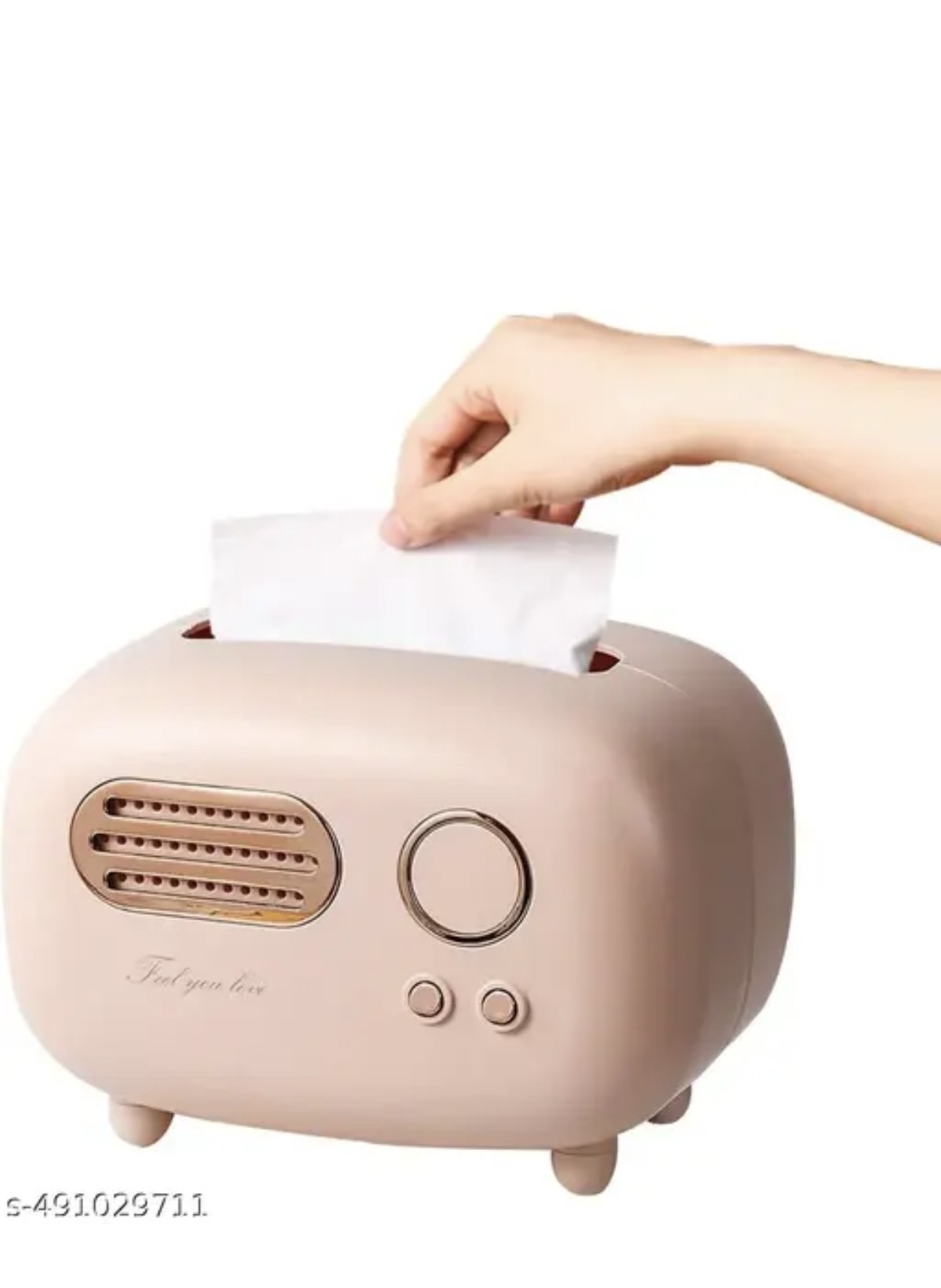 LISHONN Vintage Retro Tissue Box Holder for Home Kitchen Dining Table & Paper, Living Room, Bedroom & Desktop Tissue Storage Organizer | Pink | Pack of 01