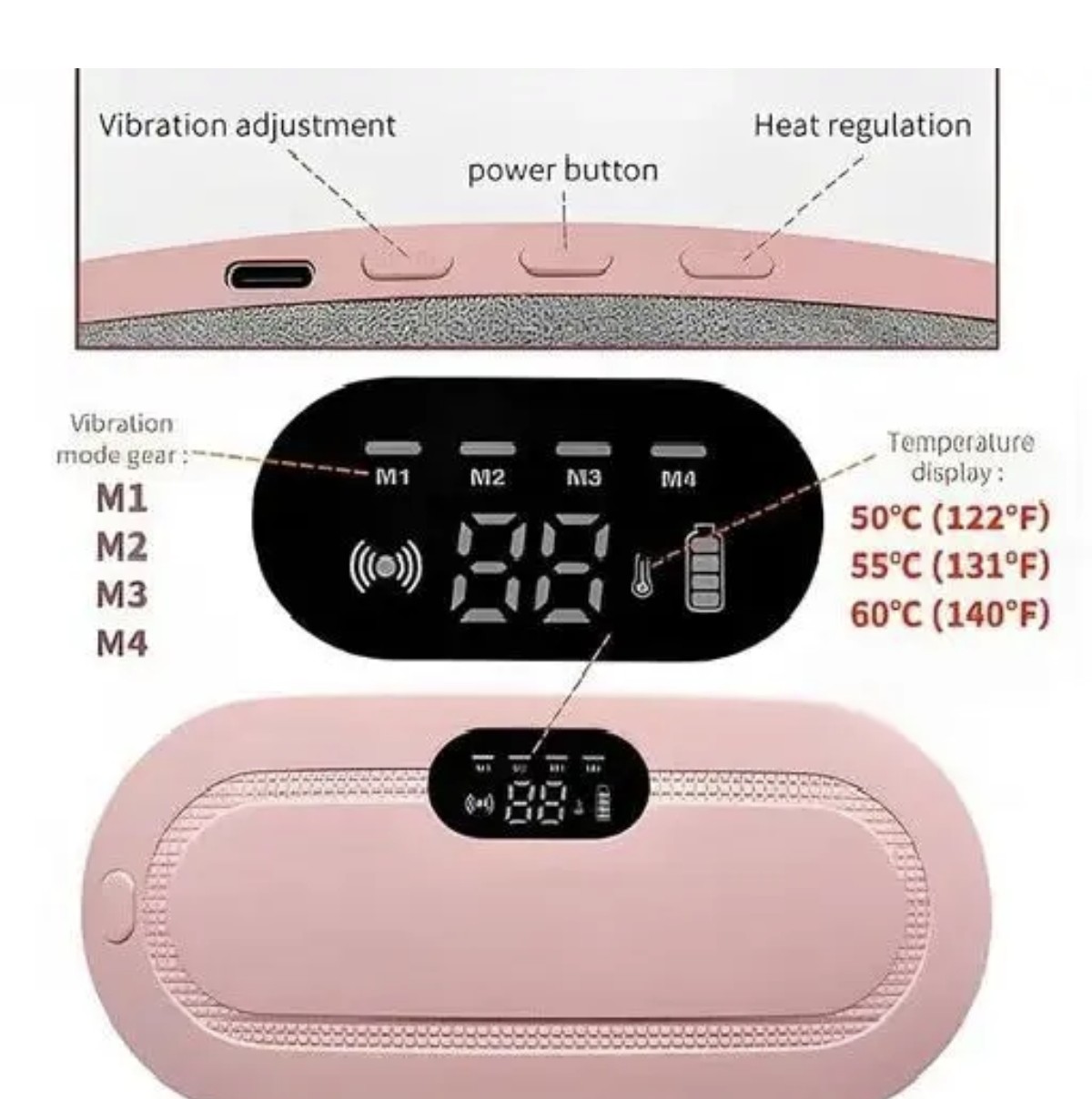 Period Cramp Relief Massager with Heating Pad, Portable Menstrual Pain Relief Device - Akry Store 