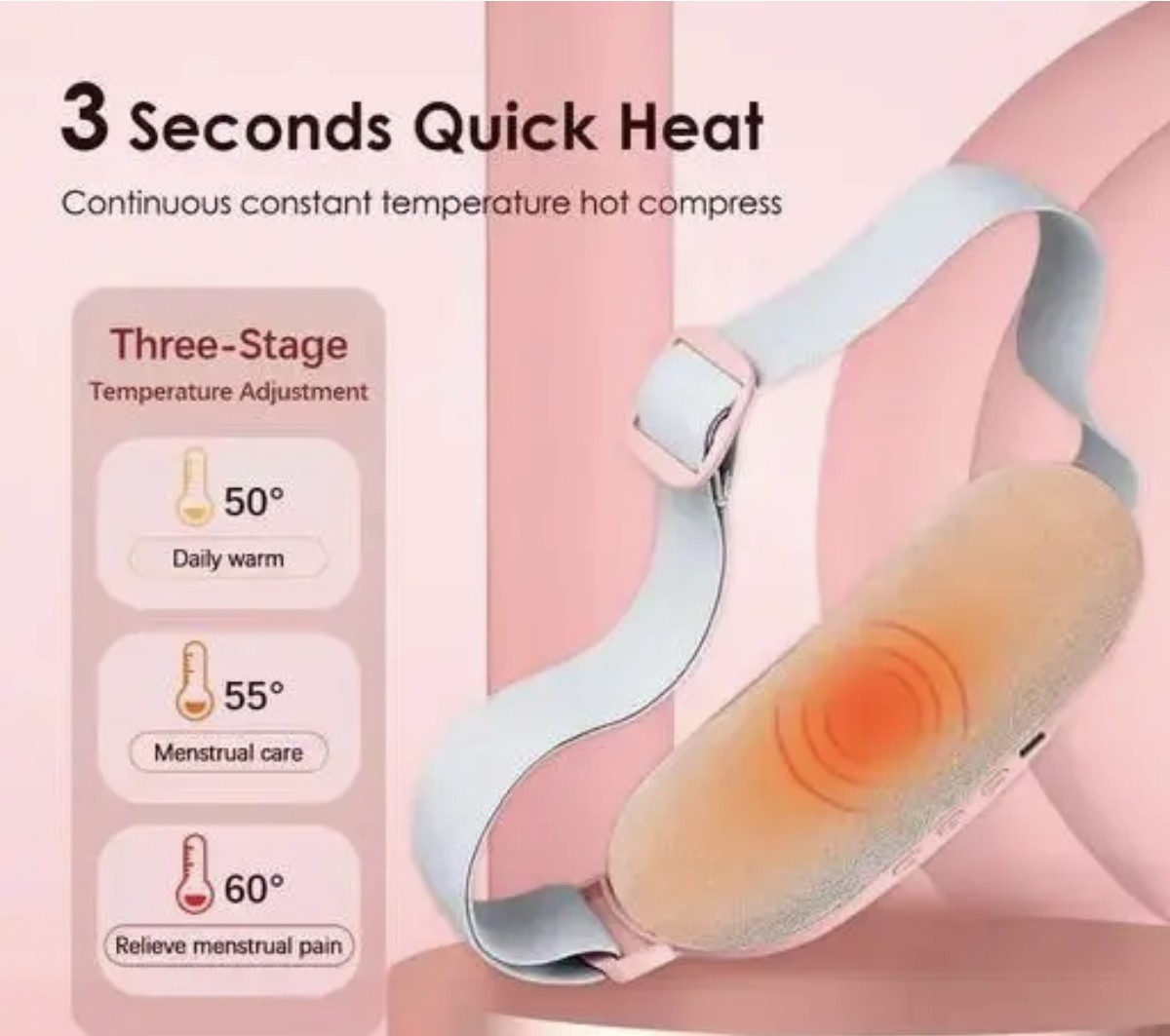 Period Cramp Relief Massager with Heating Pad, Portable Menstrual Pain Relief Device - Akry Store 