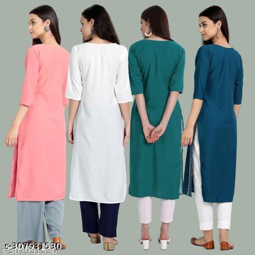 Revivo Stylish Printed 4 Kurti On Lowest Price & Best Quality - REVIVO