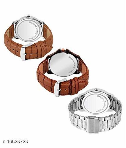 Revivo 3x Combo Classic Men Brown Leather Analog Watch - REVIVO