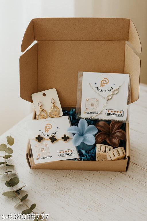 Revivo Beautiful Gift Hamper for Girls and Women Combo of 7 - One Pendant , 4 Clutch, 1 Earring , 1 Bracelet  - REVIVO