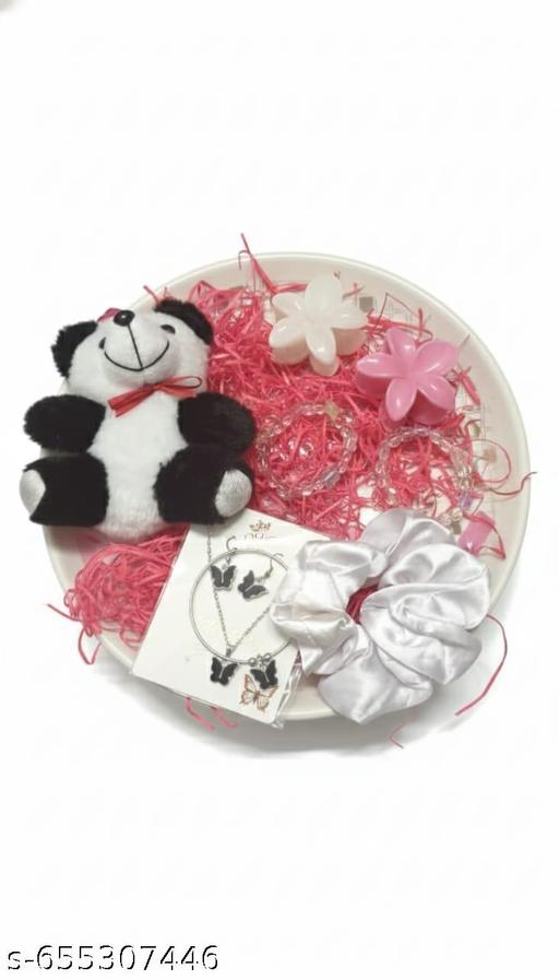 Revivo Luxury Teddy Bear Gift Box with Butterfly Necklace, Floral Accents & Premium Keepsake Packaging – Perfect for Birthday, Anniversary - REVIVO
