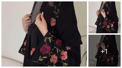 Black fancy sleeve Dubai design abaya Saudi new arrival trending graceful comfy party wear quality round neck burqa naqab abaya hijab farasha embroidery all work burqa abaya burkha abayas