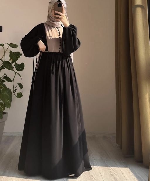 TRENDING MOST BEAUTIFUL UNIQUE DUBAI STYLES PARTY WEAR NEW ARRIVAL BLACK CHUP PETI BUTTON AND DORI STYLES BURQA ABAYA HIJAB AND NAKAB BEAUTIFUL BURQA BEAUTIFUL WONDERFUL UNIQUE BURQA HIJAB NAKAB - Zeyoria