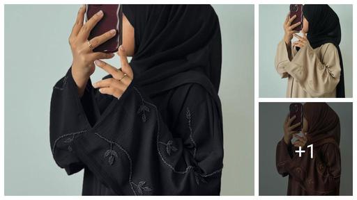 Luxury Premium Black Zoom Fabric Abaya with Embroidered Wide Sleeves | Elegant Modest Wear for Women | Designer Islamic Abaya for Office, Party & Daily Wear