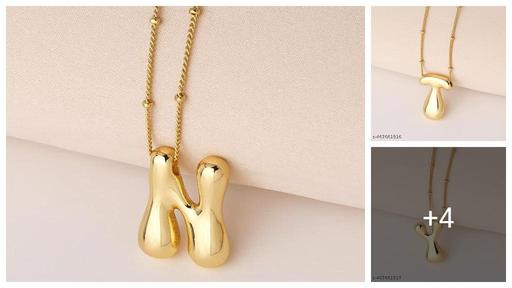 Winnifred Anti Tarnish Stainless Steel Gold Bubble Alpha Nacklace