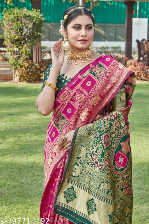 cotton silk jacquard saree with unstitched blouse - ALL 4 YOU