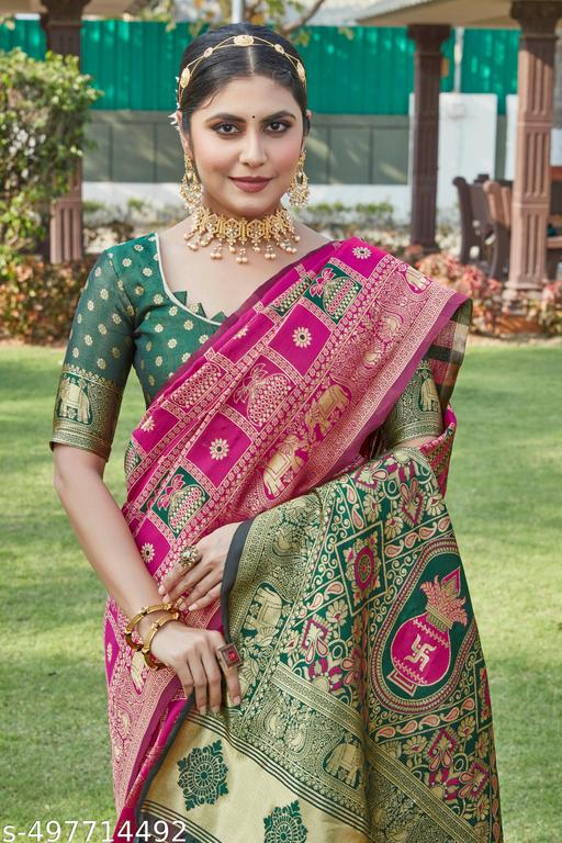 cotton silk jacquard saree with unstitched blouse - ALL 4 YOU