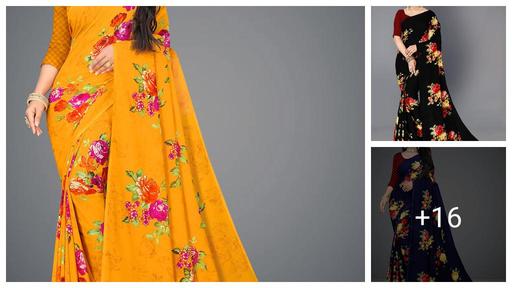 SHAGUN FAB Daily Wear Bollywood Style Floral Printed Saree For Women with Unstitch Blouse Piece