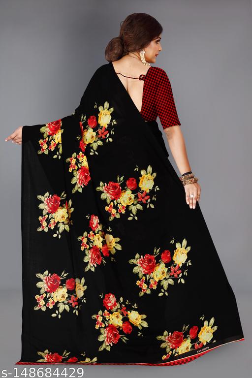 SHAGUN FAB Daily Wear Bollywood Style Floral Printed Saree For Women with Unstitch Blouse Piece - ALL 4 YOU