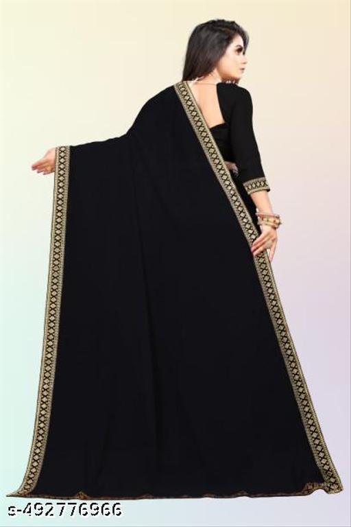 A stunning Georgette saree adorned with elegant Maharani lace. - ALL 4 YOU