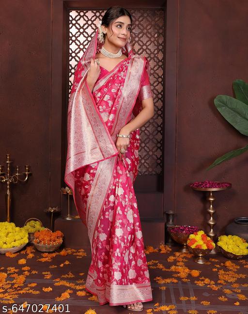 Yashika Elegant Banarasi Silk Fabric Saree Featuring Intricate Brocade Work and Rich Handcrafted Traditional Patterns - ALL 4 YOU