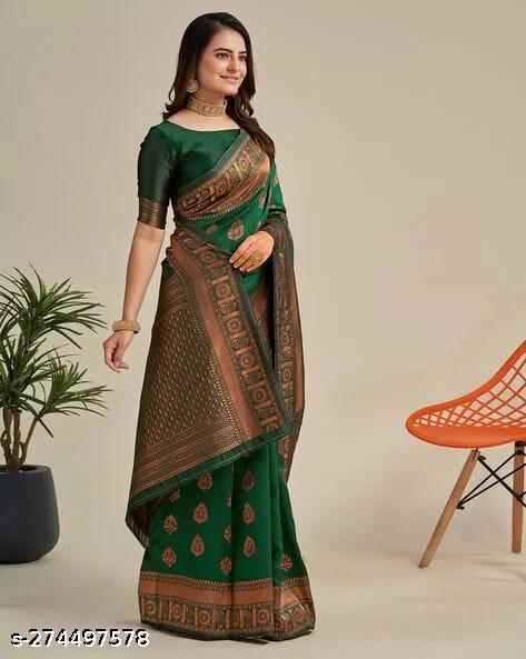 Tradional Partyware Banarasi Silk Saree With Blause - ALL 4 YOU