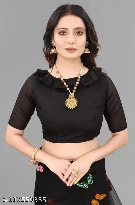 Mavani creation Self Design Fashion Net Saree  (black) - ALL 4 YOU