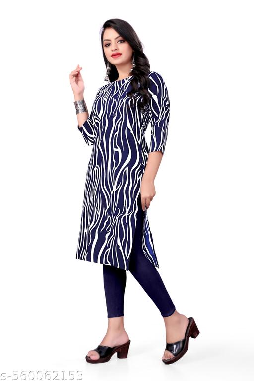 SIYARAM CREATION Women's Crepe Printed Straight Kurta - ALL 4 YOU
