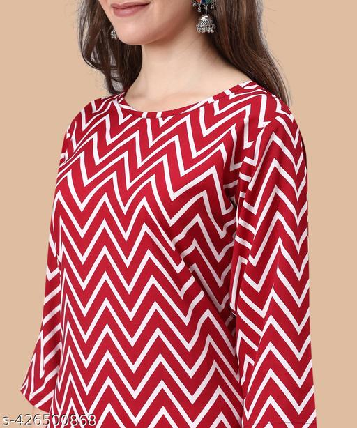 Premium Stylish Women's Crepe Digital Printed Straight Kurti  - ALL 4 YOU