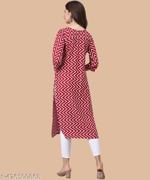 Premium Stylish Women's Crepe Digital Printed Straight Kurti  - ALL 4 YOU