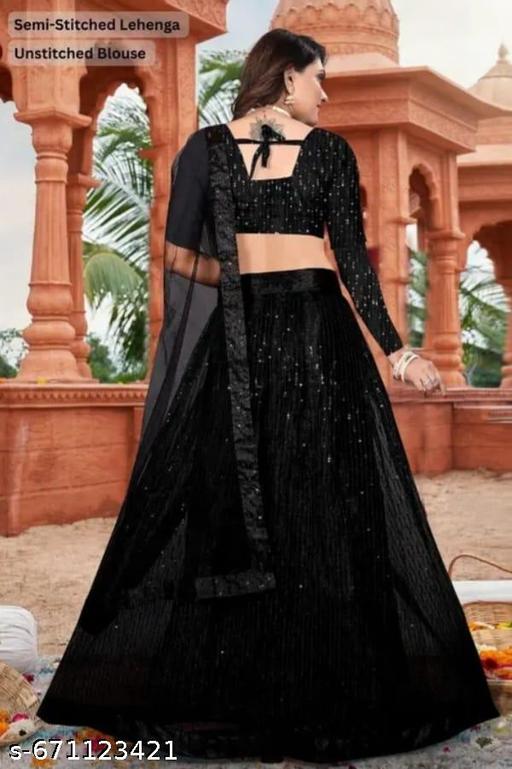 black  net woman lehenga choli - ALL 4 YOU