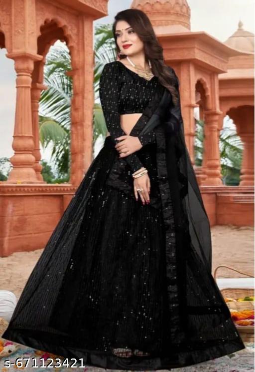 black  net woman lehenga choli - ALL 4 YOU