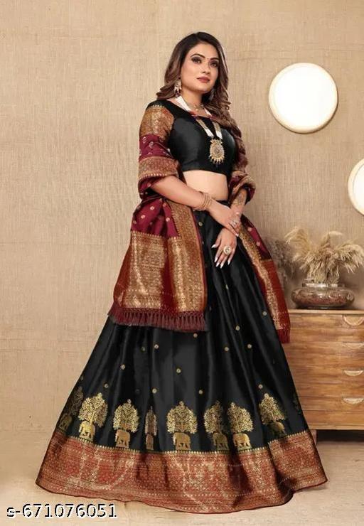 Woman  Regular Fit Art Art Silk Charming Pretty Stylish Lehenga Cholis Set - ALL 4 YOU