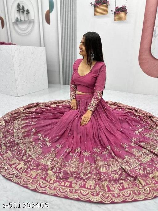 Women's Collection Dolla Silk Lehenga Choli Patola Print with Foil Work With Unstitched Blouse - ALL 4 YOU
