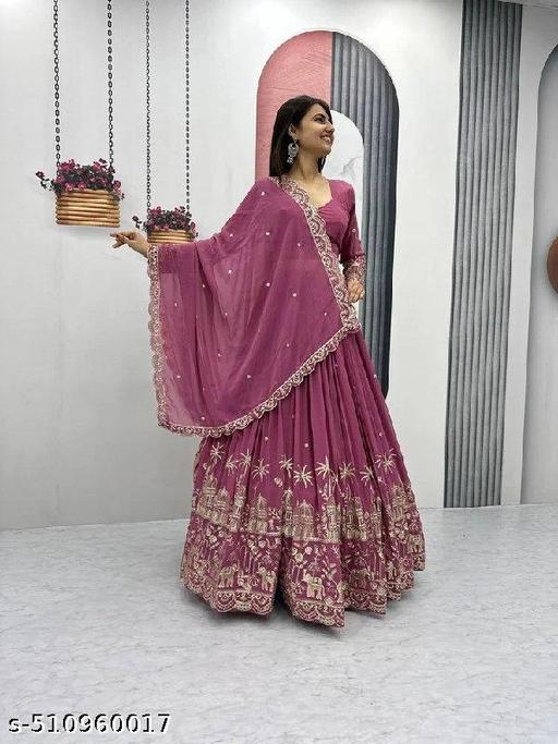 Women's Collection Dolla Silk Lehenga Choli Patola Print with Foil Work With Unstitched Blouse - ALL 4 YOU