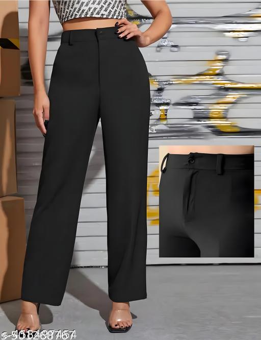 Classic Woman Bootcut Trouser | Western Trousers Pants for Women | Stretchable Yoga Pants | Boot Cut Ribbed Trouser| Bell Bottom Trousers for Women - ALL 4 YOU