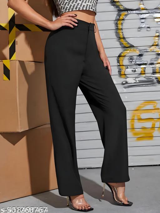 Classic Woman Bootcut Trouser | Western Trousers Pants for Women | Stretchable Yoga Pants | Boot Cut Ribbed Trouser| Bell Bottom Trousers for Women - ALL 4 YOU